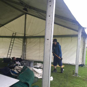 putting the tent up
